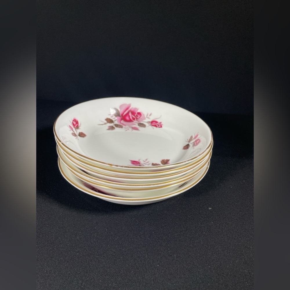 Royal Tuscan BELGRAVIA 7.75” Floral Fine China Bowls with Gold Trim